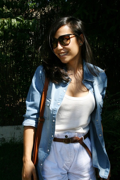 Outfit: Camisa denim + shorts calados - TIME FOR FASHION
