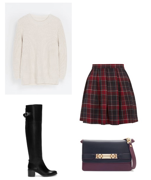 look abrigado falda tartan