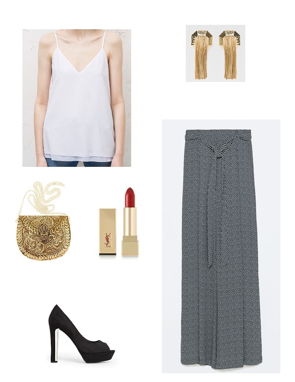 look boda pantalón lunares