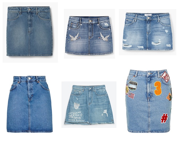 shopping denim skirts