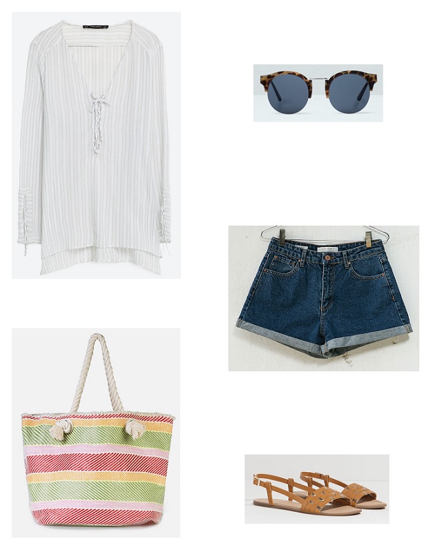 look shorts vaqueros blusa boho